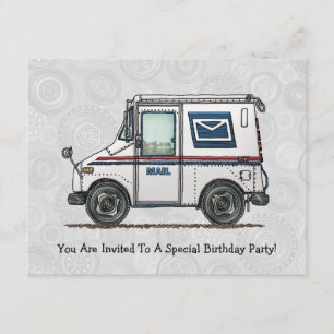 Cute Mail Lastbil Inbjudningar