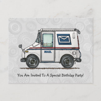 Cute Mail Lastbil Inbjudningar
