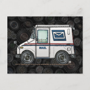 Cute Mail Lastbil Vykort