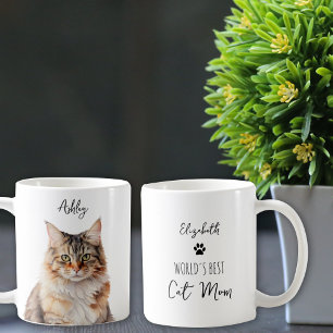 Cute Maine Coon Cat Anpassningsbar Best Mamma / Pa Kaffemugg