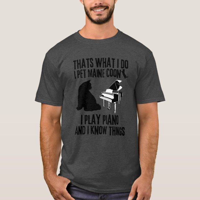 Cute Maine Coon Cat Lover T Shirt (Framsida)