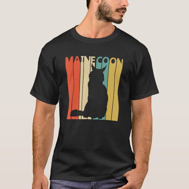 Cute Maine Coon Cat T Shirt (Framsida)