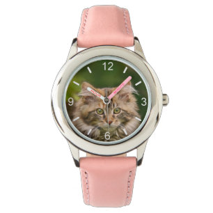 Cute Maine Coon Kitten Cat Porträtt - uppringnings Armbandsur