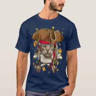 Cute Maine Coon Pirat Skeleton Halloween T Shirt