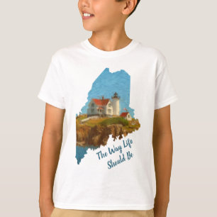 Cute Maine Sstickande små fyr T Shirt