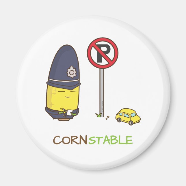 Cute Maj Constable TrafPolice Amusing Pun Magnet (Framsidan)