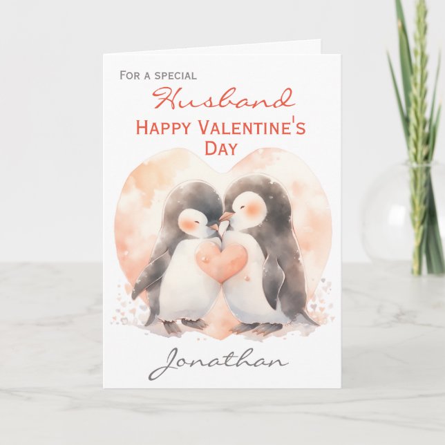 Cute Make Penguin Kärlek Alla hjärtans dag Kort (Framsida)