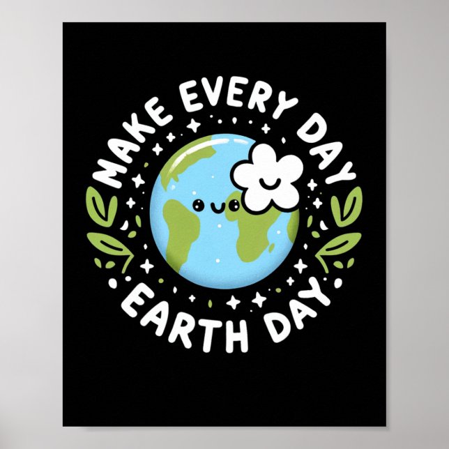 Cute make Varje dag Earth Day Kids Poster (Framsidan)