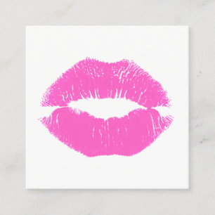 Cute Makeup Artist Rosa Kissing Läppar Beauty Fyrkantigt Visitkort