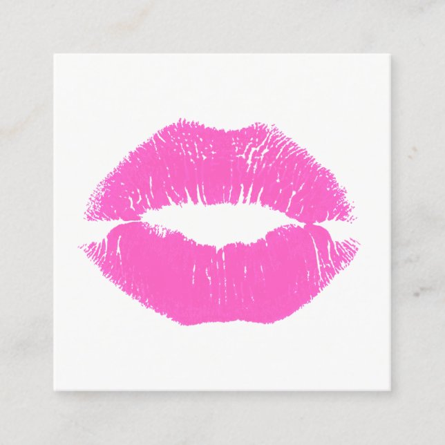 Cute Makeup Artist Rosa Kissing Läppar Beauty Fyrkantigt Visitkort (Framsida)