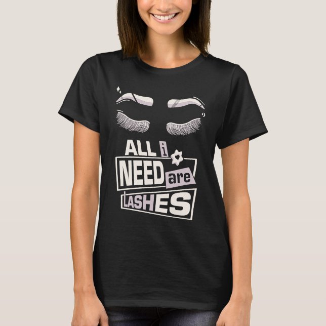 Cute Makeup Lash och Beauty Cosmetologists Lash T Shirt (Framsida)