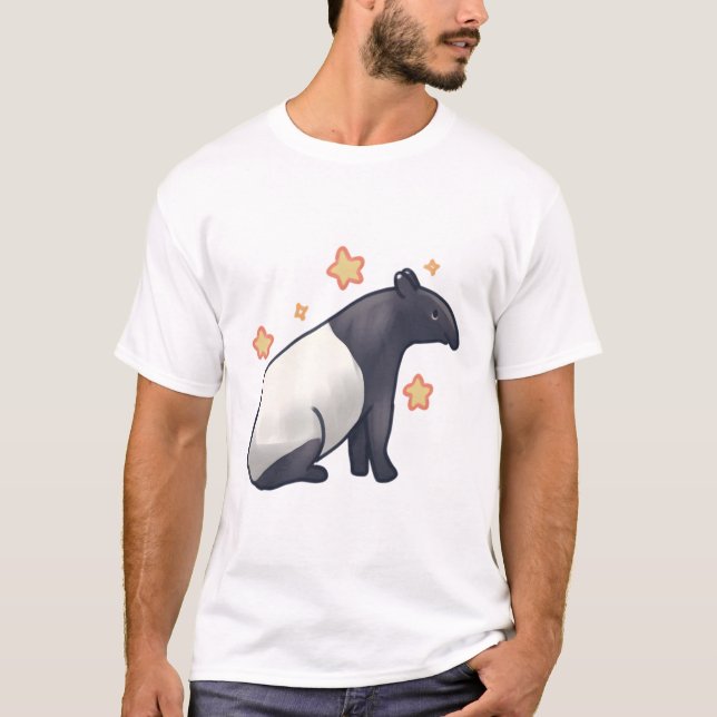 Cute Malayan Tapir teckning T Shirt (Framsida)