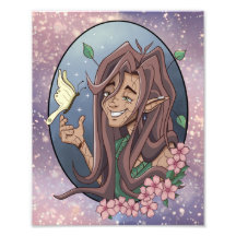 Cute Male Elf och Blek Cream Butterfly