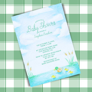 Cute Mallard Anka Baby Shower Inbjudningar