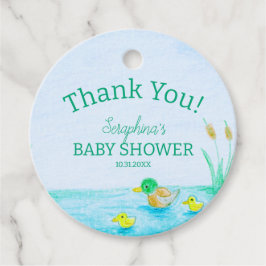 Cute Mallard Anka Baby Shower Tack Gåvor Etiketter