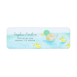 Cute Mallard Anka Returadress Etikett
