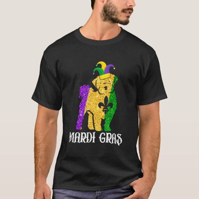 Cute Maltese Dog Lover Mardi Gras Party Jester Mas T Shirt (Framsida)