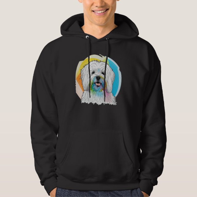Cute Maltese Dog on Maltese dog   1 Hoodie (Framsida)