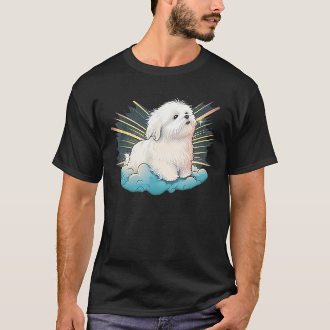 Cute Maltese Dog on Maltese dog  6 T Shirt (Framsida)