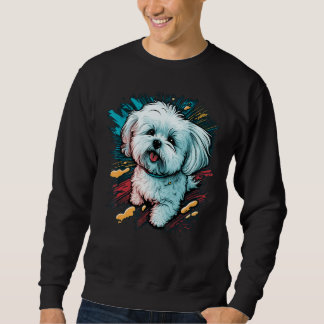 Cute Maltese Dog on Maltese dog Lång Ärmad Tröja