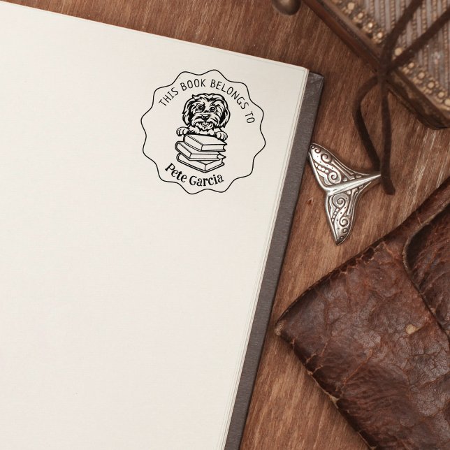 Cute Maltese Hund Bok Stämpel (Skapare uppladdad)