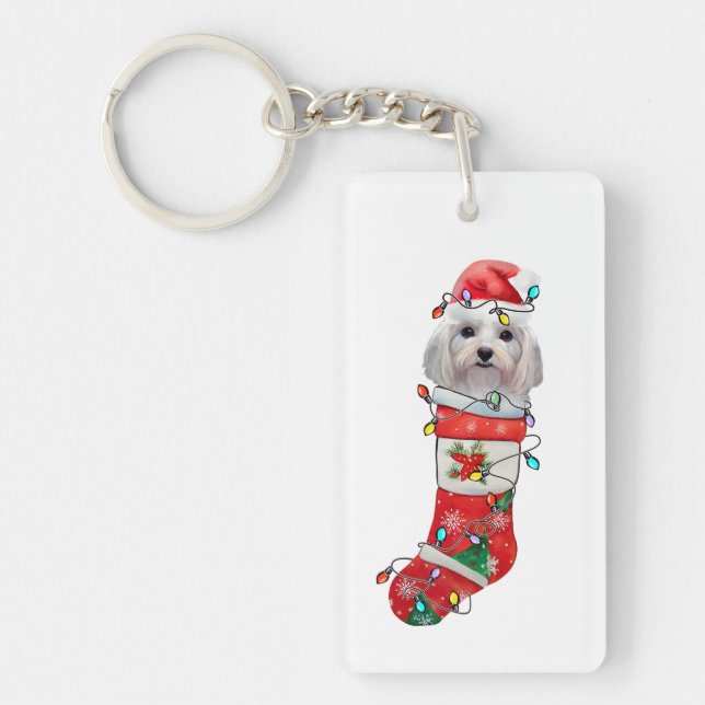 Cute Maltese Hund jul, Julafton Maltesiska Hund (Framsidan)