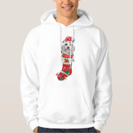 Cute Maltese Hund jul, Julafton Maltesiska Hund Hoodie