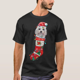 Cute Maltese Hund jul, Julafton Maltesiska Hund T Shirt