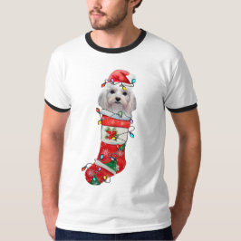 Cute Maltese Hund jul, Julafton Maltesiska Hund T Shirt