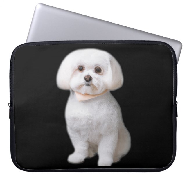Cute Maltese Hund Laptop Fodral (Framsidan)