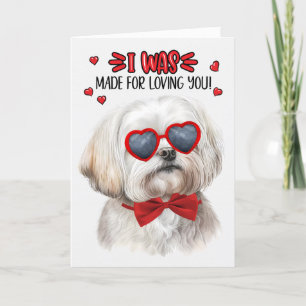 Cute Maltese Hund Made for Loving You Valentine Helgkort