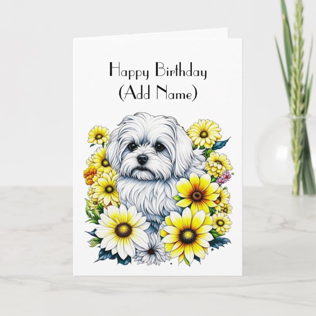 Cute Maltese Personlig Birthday Kort (Framsida)