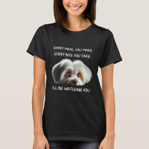 Cute Maltese Puppy Watching Owner Quote Hund Mamma T Shirt