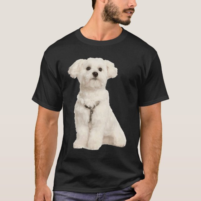 Cute Maltese T Shirt (Framsida)
