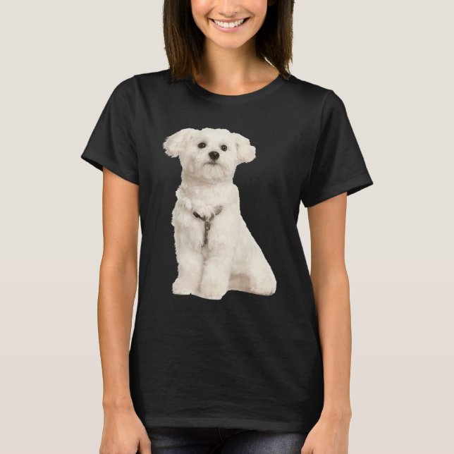Cute Maltese T Shirt (Framsida)