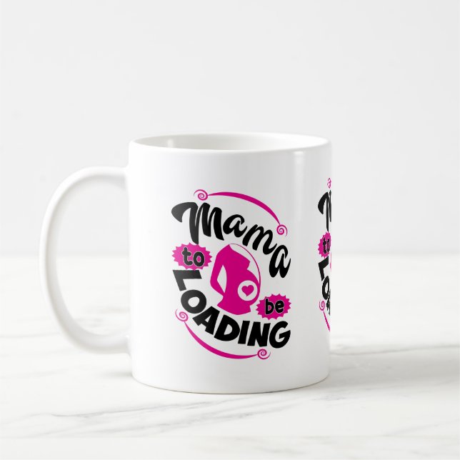 Cute Mama word art pregnancy announcement  Kaffemugg (Vänster)