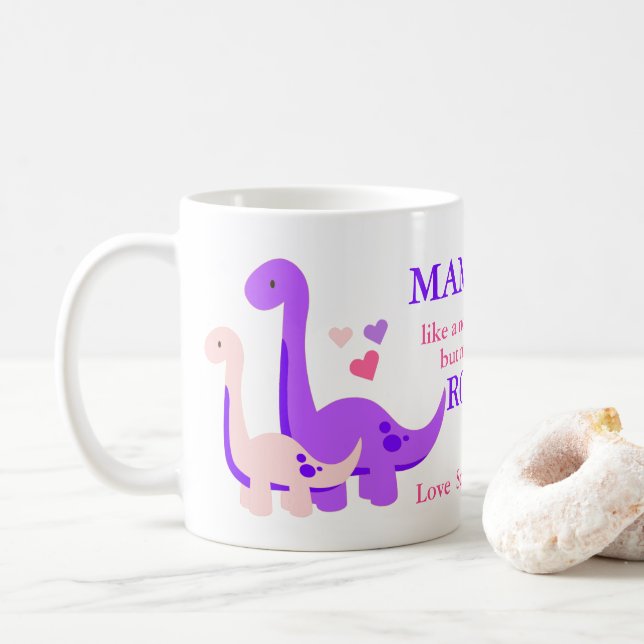Cute Mamasaurus Mors dag Kaffemugg (Med munk)
