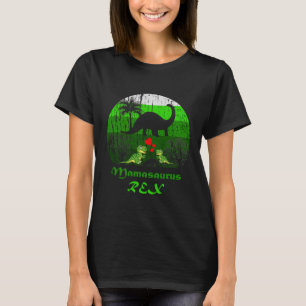 Cute Mamasaurus Rex Två barn Dinosaur Mammor T Shirt