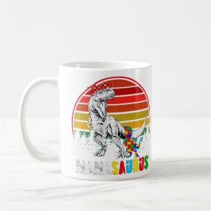 Cute Mamasaurus T rex Dinosaur Mamma Autism Awaren Kaffemugg