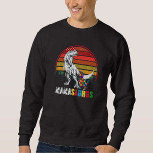 Cute Mamasaurus T Rex Dinosaur Mamma Autism Awaren Lång Ärmad Tröja