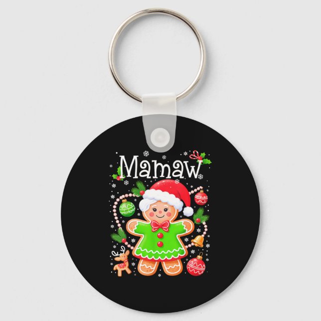 Cute Mamaw Gingerbread Family Matching Christmas C Nyckelring (Framsida)