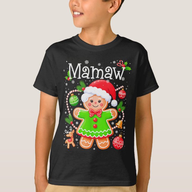 Cute Mamaw Gingerbread Family Matching Christmas C T Shirt (Framsida)
