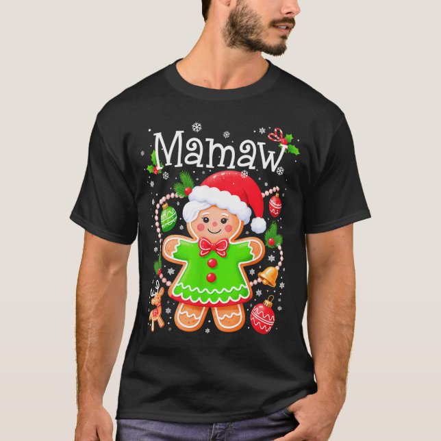 Cute Mamaw Gingerbread Family Matching Christmas C T Shirt (Framsida)