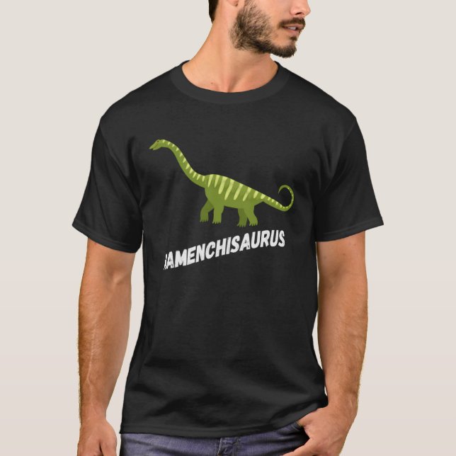 Cute Mamenchisaurus Dinosaur T Shirt (Framsida)