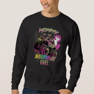 Cute Mamma av en monster Lastbil Girl Birthday Gir Lång Ärmad Tröja