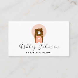 Cute Mamma & Baby Bear Auktoriserad Nanny Babyvvak Visitkort