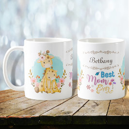 Cute Mamma Baby Giraffes Best Mamma Alltid Personl Kaffemugg