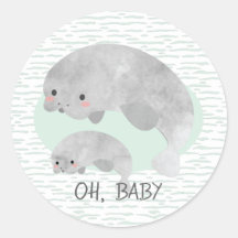 Cute Mamma & Baby Manatee med Vinkara babyskor
