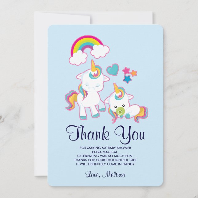Cute Mamma & Baby Unicorn Magic Tack Kort (Framsida)