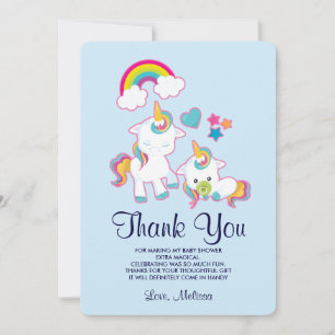 Cute Mamma & Baby Unicorn Magic Tack Kort